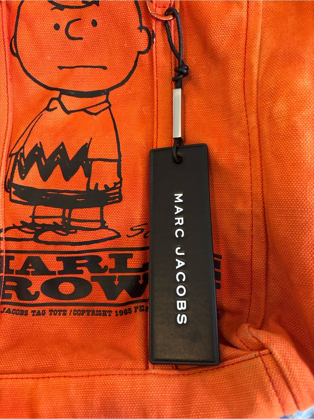 Marc Jacobs Orange Canvas Charlie Brown Tote - Picture 4 of 6